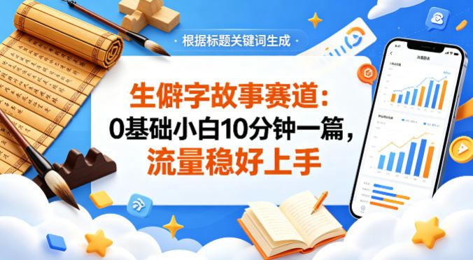 公众号流量主——生僻字故事赛道,流量稳,好上手,0基础小白也能10分钟一篇-热点1站 - 热点知汇专注网赚项目资源知识聚汇