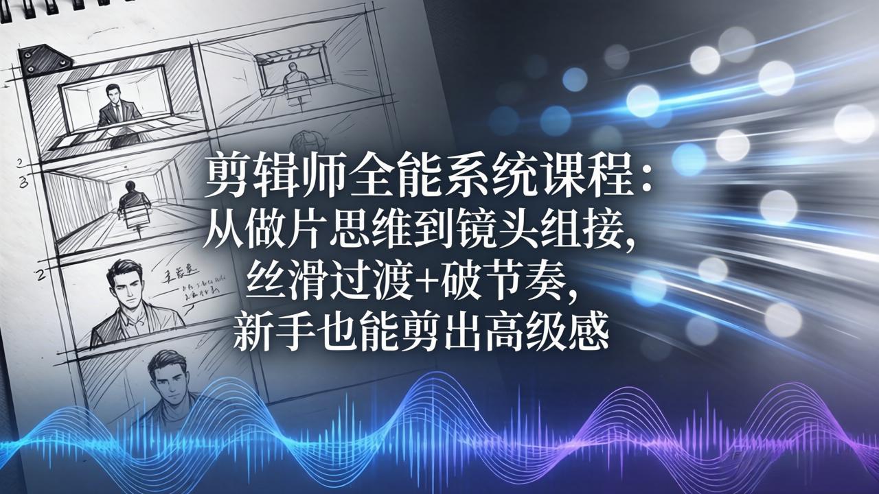 剪辑师全能系统课程:从做片思维到镜头组接,丝滑过渡+破节奏,新手也能剪出高级感-热点1站 - 热点知汇专注网赚项目资源知识聚汇