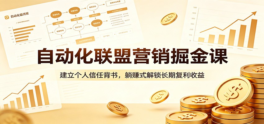 自动化联盟营销掘金课:建立个人信任背书,躺赚式解锁长期复利收益-热点1站 - 热点知汇专注网赚项目资源知识聚汇