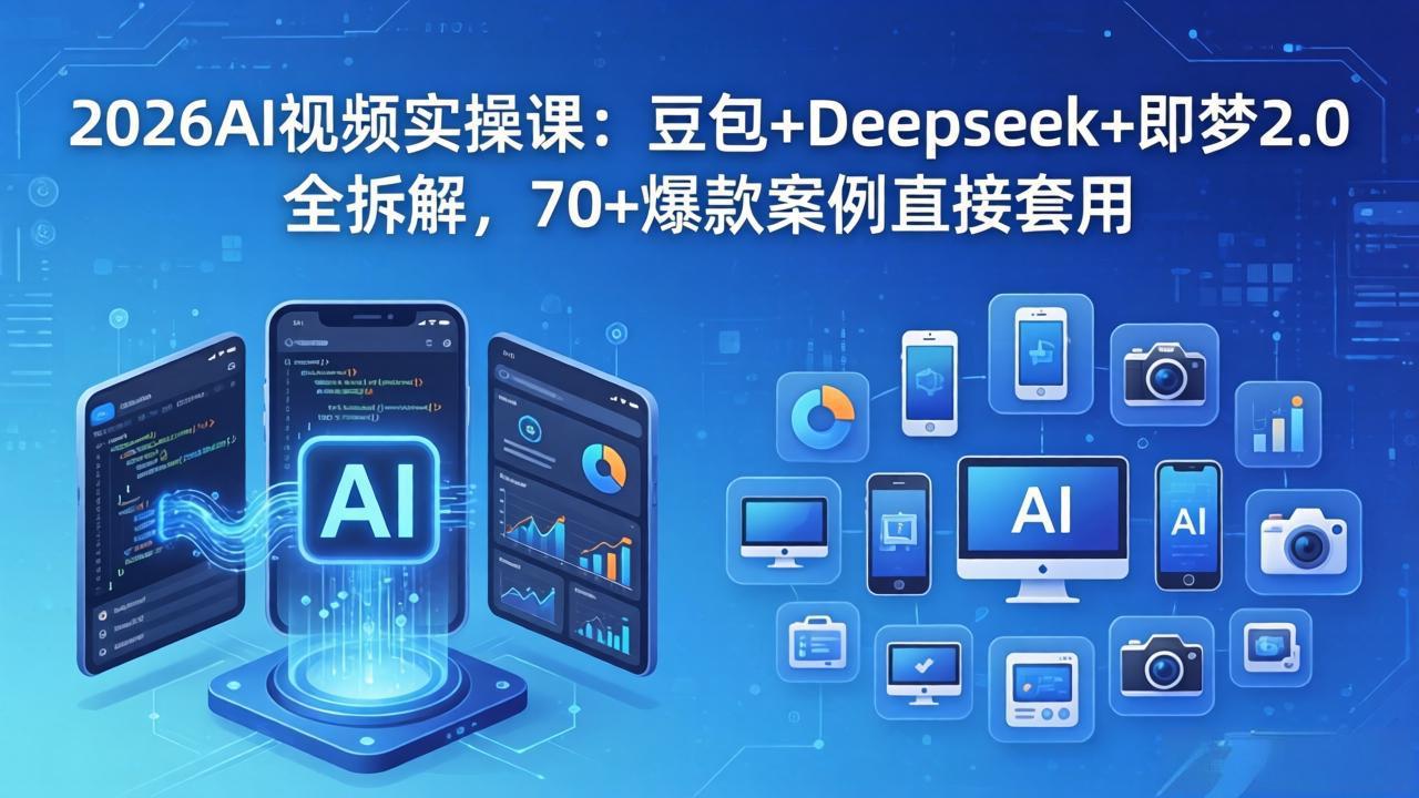 2026AI视频实操课:豆包+Deepseek+即梦2.0全拆解,70+爆款案例直接套用-热点1站 - 热点知汇专注网赚项目资源知识聚汇