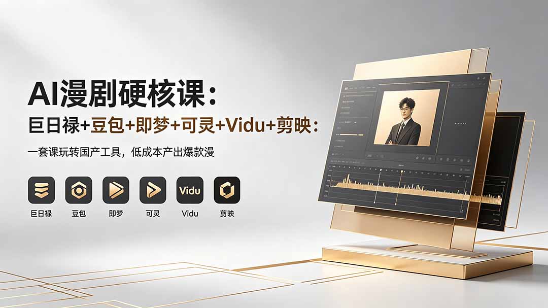 AI漫剧硬核课:巨日禄+豆包+即梦+可灵+Vidu+剪映:一套课玩转国产工具,低成本产出爆款漫剧-热点1站 - 热点知汇专注网赚项目资源知识聚汇