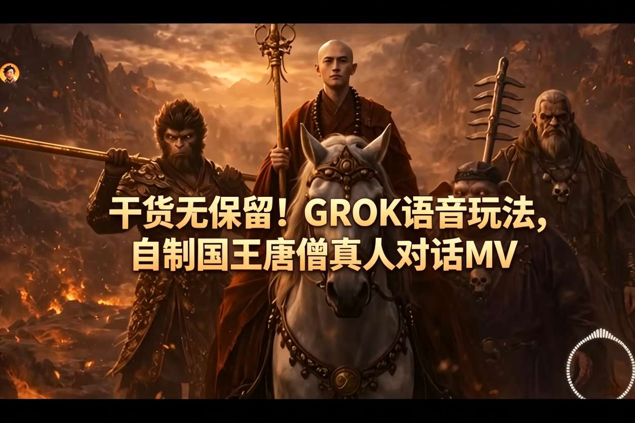 干货无保留!GROK语音玩法,自制国王唐僧真人对话MV-热点1站 - 热点知汇专注网赚项目资源知识聚汇