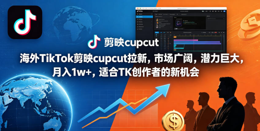 海外TikTok剪映cupcut拉新,市场广阔,潜力巨大,月入1w+,适合TK创作者的新机会-热点1站 - 热点知汇专注网赚项目资源知识聚汇