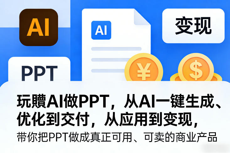 玩賺AI做PPT,从AI一键生成、优化到交付,从应用到变现,带你把PPT做成真正可用、可卖的商业产品(更新0513)-热点1站 - 热点知汇专注网赚项目资源知识聚汇