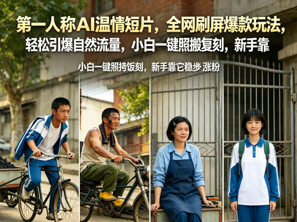第一人称AI温情短片,全网刷屏爆款玩法,轻松引爆自然流量,小白一键照搬复刻,新手靠它稳步涨粉-热点1站 - 热点知汇专注网赚项目资源知识聚汇