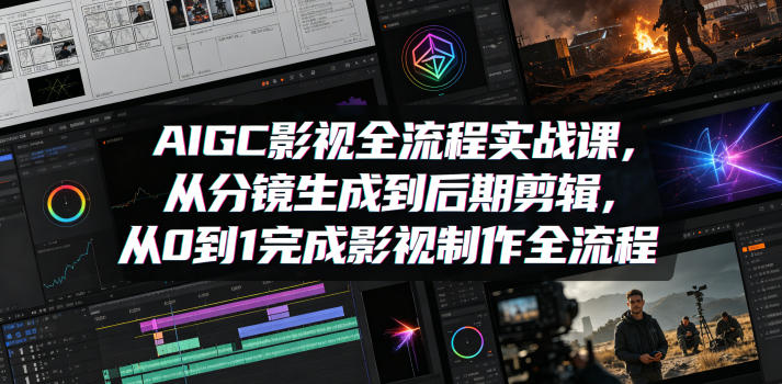 AIGC影视全流程实战课,从分镜生成到后期剪辑,从0到1完成影视制作全流程-热点1站 - 热点知汇专注网赚项目资源知识聚汇