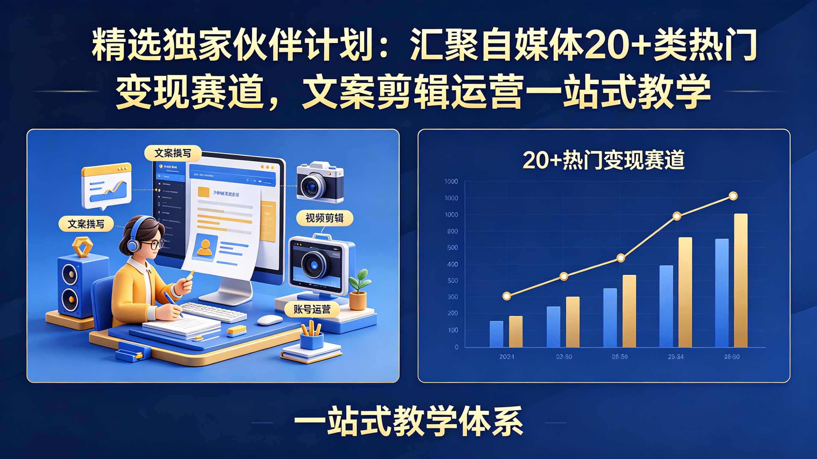 精选独家伙伴计划:汇聚自媒体20+类热门变现赛道,文案剪辑运营一站式教学-热点1站 - 热点知汇专注网赚项目资源知识聚汇