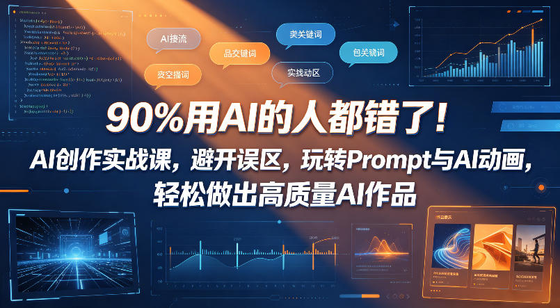 90%用AI的人都错了!AI创作实战课,避开误区,玩转Prompt与AI动画,轻松做出高质量AI作品-热点1站 - 热点知汇专注网赚项目资源知识聚汇