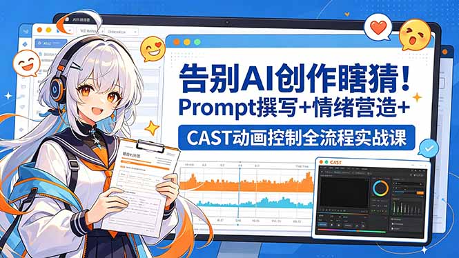 告别AI创作瞎猜!Prompt撰写+情绪营造+CAST动画控制全流程实战课-热点1站 - 热点知汇专注网赚项目资源知识聚汇