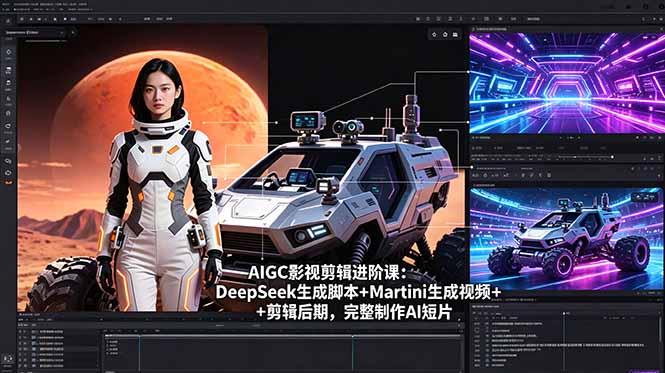 AIGC影视剪辑进阶课:DeepSeek生成脚本+Martini生成视频+剪辑后期,完整制作AI短片-热点1站 - 热点知汇专注网赚项目资源知识聚汇