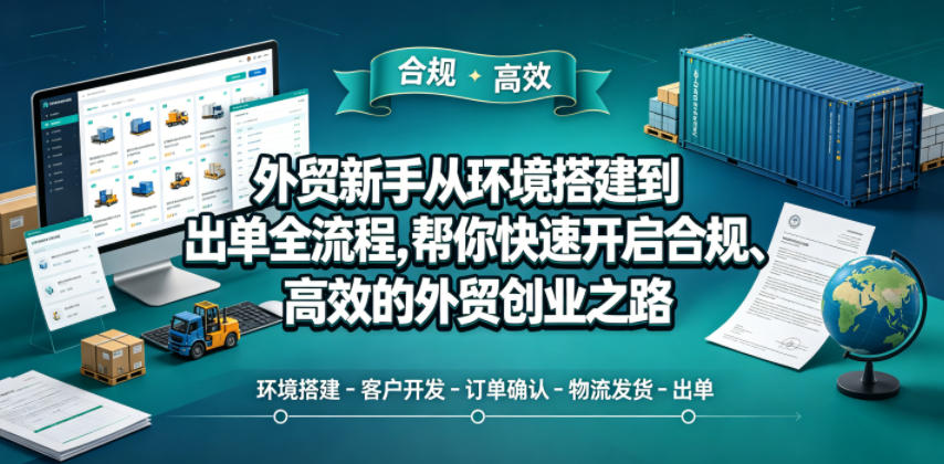 外贸新手从环境搭建到出单全流程,帮你快速开启合规、高效的外贸创业之路-热点1站 - 热点知汇专注网赚项目资源知识聚汇