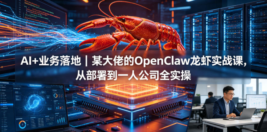AI+业务落地|某大佬的OpenClaw小龙虾实战课,从部署到一人公司全实操-热点1站 - 热点知汇专注网赚项目资源知识聚汇