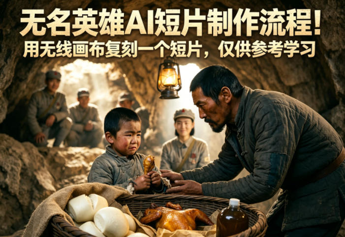 无名英雄AI短片制作流程!用无线画布复刻一个短片,仅供参考学习-热点1站 - 热点知汇专注网赚项目资源知识聚汇