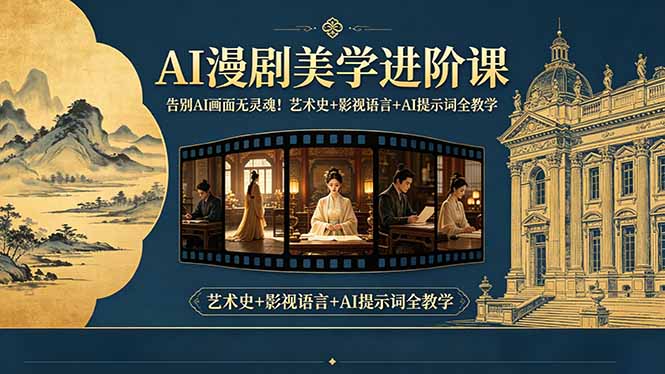 告别AI画面无灵魂!AI漫剧美学进阶课,艺术史+影视语言+AI提示词全教学-热点1站 - 热点知汇专注网赚项目资源知识聚汇