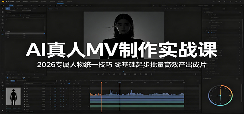 AI真人MV制作实战课:2026专属人物统一技巧,零基础起步批量高效产出成片-热点1站 - 热点知汇专注网赚项目资源知识聚汇