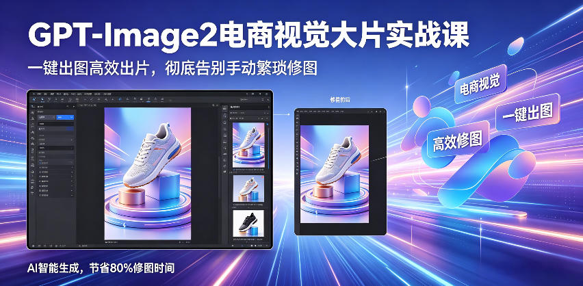 GPT-Image2电商视觉大片实战课,一键出图高效出片,彻底告别手动繁琐修图-热点1站 - 热点知汇专注网赚项目资源知识聚汇