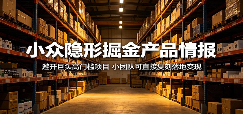 小众隐形掘金产品情报:避开巨头高门槛项目,小团队可直接复刻落地变现-热点1站 - 热点知汇专注网赚项目资源知识聚汇