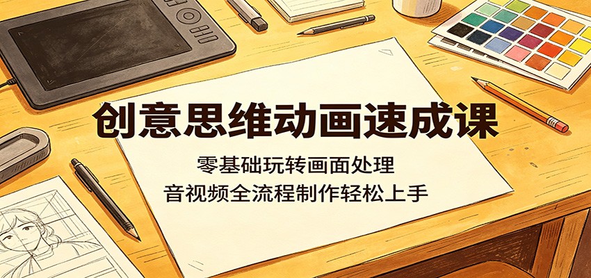 创意思维动画速成课:零基础玩转画面处理,音视频全流程制作轻松上手-热点1站 - 热点知汇专注网赚项目资源知识聚汇