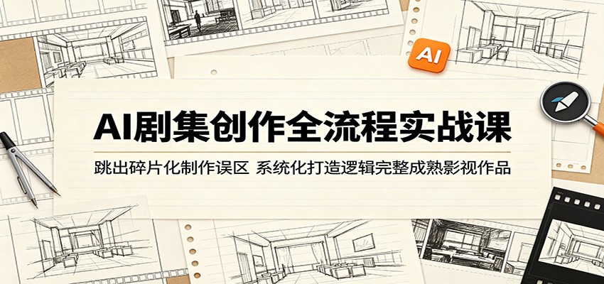 AI剧集创作全流程实战课:跳出碎片化制作误区,系统化打造逻辑完整成熟影视作品-热点1站 - 热点知汇专注网赚项目资源知识聚汇
