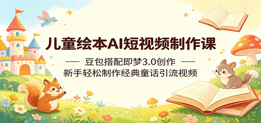 儿童绘本AI短视频制作课:豆包搭配即梦3.0创作,新手轻松制作经典童话引流视频-热点1站 - 热点知汇专注网赚项目资源知识聚汇
