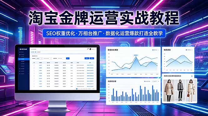 2026 淘宝金牌运营实战教程,SEO权重优化万相台推广,数据化运营爆款打造全教学-热点1站 - 热点知汇专注网赚项目资源知识聚汇