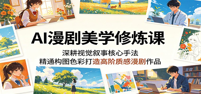 AI漫剧美学修炼课:深耕视觉叙事核心手法,精通构图色彩打造高阶质感漫剧作品-热点1站 - 热点知汇专注网赚项目资源知识聚汇