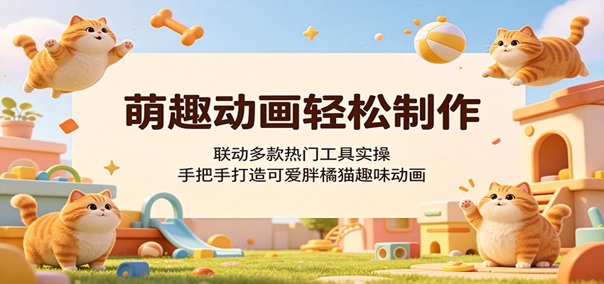 萌趣动画轻松制作,联动多款热门工具实操,手把手打造可爱胖橘猫趣味动画-热点1站 - 热点知汇专注网赚项目资源知识聚汇