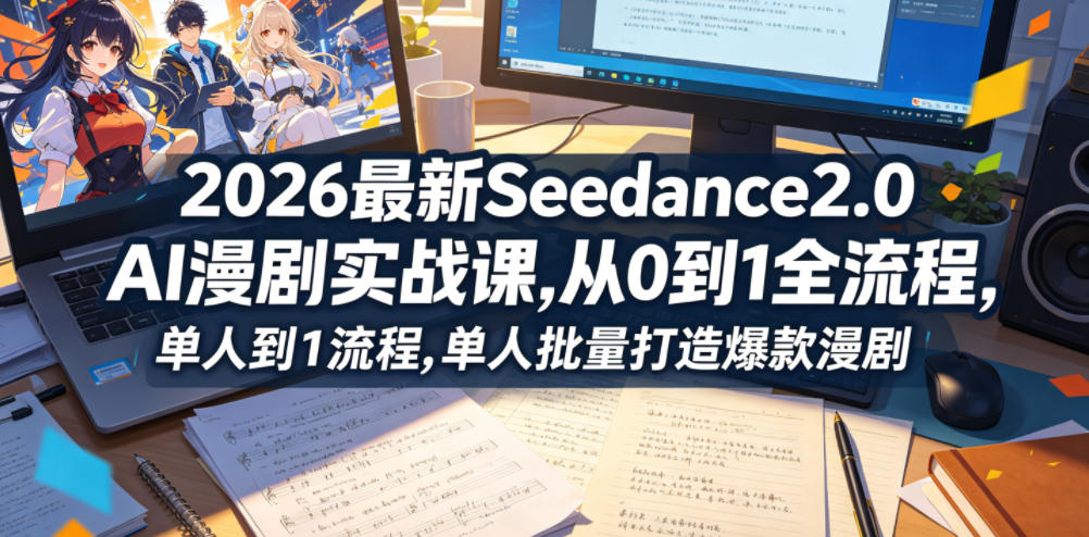 2026最新Seedance2.0 AI漫剧实战课,,从0到1全流程,单人批量打造爆款漫剧-热点1站 - 热点知汇专注网赚项目资源知识聚汇