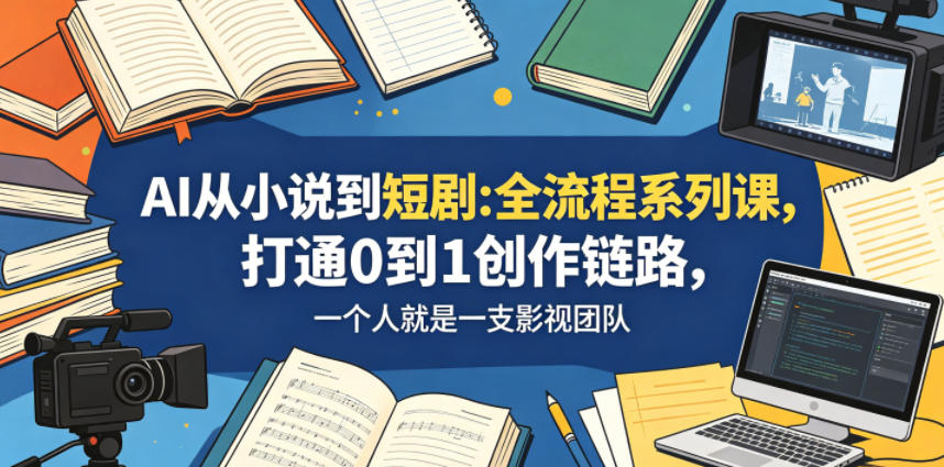 AI从小说到短剧全流程系列课,打通0到1创作链路,一个人就是一支影视团队-热点1站 - 热点知汇专注网赚项目资源知识聚汇