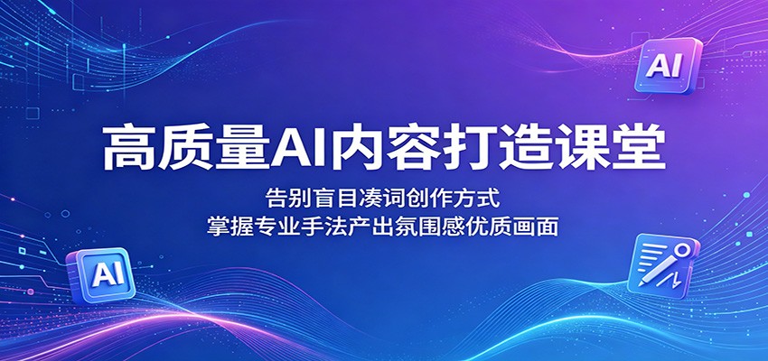 高质量AI内容打造课堂:告别盲目凑词创作方式,掌握专业手法产出氛围感优质画面-热点1站 - 热点知汇专注网赚项目资源知识聚汇