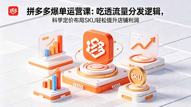 拼多多爆单运营实战课:吃透流量分发逻辑,科学定价布局SKU轻松提升店铺利润-热点1站 - 热点知汇专注网赚项目资源知识聚汇