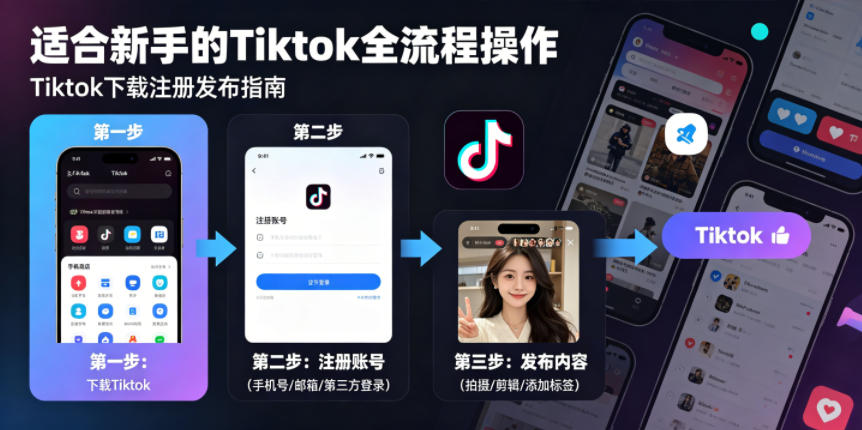Tiktok下载注册发布,适合新手的Tiktok全流程操作-热点1站 - 热点知汇专注网赚项目资源知识聚汇