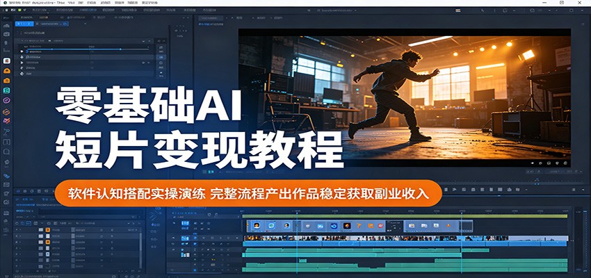 零基础AI短片变现教程:软件认知搭配实操演练,完整流程产出作品稳定获取副业收入-热点1站 - 热点知汇专注网赚项目资源知识聚汇