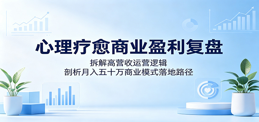 心理疗愈商业盈利复盘:拆解高营收运营逻辑,剖析月入五十万商业模式落地路径-热点1站 - 热点知汇专注网赚项目资源知识聚汇