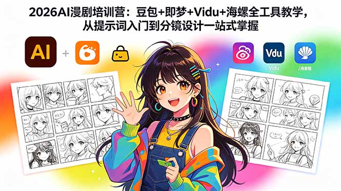 2026AI漫剧培训营:豆包+即梦+Vidu+海螺全工具教学,从提示词入门到分镜设计一站式掌握-热点1站 - 热点知汇专注网赚项目资源知识聚汇