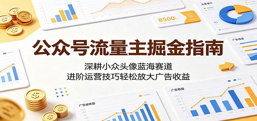 公众号流量主掘金指南:深耕小众头像蓝海赛道,进阶运营技巧轻松放大广告收益-热点1站 - 热点知汇专注网赚项目资源知识聚汇