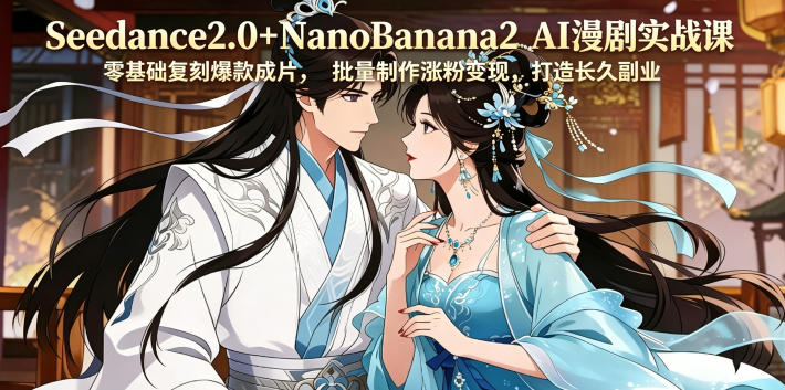 Seedance2.0+NanoBanana2 AI漫剧实战课,零基础复刻爆款成片涨粉变现,打造长久副业收益-热点1站 - 热点知汇专注网赚项目资源知识聚汇