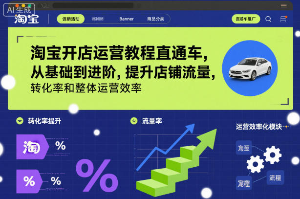 淘宝开店运营教程直通车,从基础到进阶,提升店铺流量,转化率和整体运营效率(更新26年05月27日)-热点1站 - 热点知汇专注网赚项目资源知识聚汇