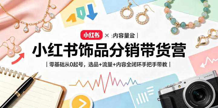 小红书饰品分销带货营|零基础从0起号,选品+流量+内容全闭环手把手带教(更新0527)-热点1站 - 热点知汇专注网赚项目资源知识聚汇