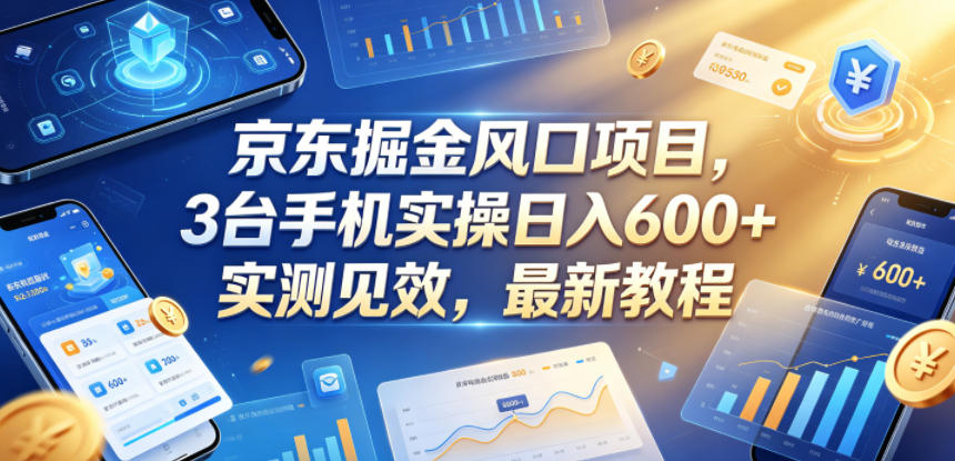 京东掘金风口项目,3台手机实操日入600+,实测见效,最新教程【揭秘】-热点1站 - 热点知汇专注网赚项目资源知识聚汇