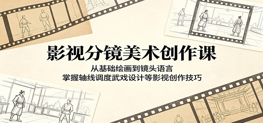 影视分镜美术创作课:从基础绘画到镜头语言,掌握轴线调度武戏设计等影视创作技巧-热点1站 - 热点知汇专注网赚项目资源知识聚汇