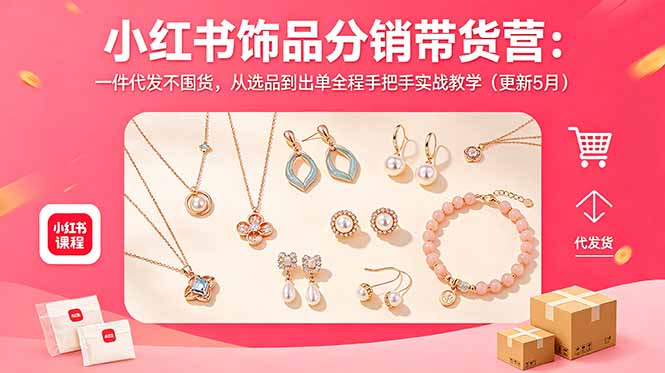 小红书饰品分销带货营:一件代发不囤货,从选品到出单全程手把手实战教学(更新5月-热点1站 - 热点知汇专注网赚项目资源知识聚汇