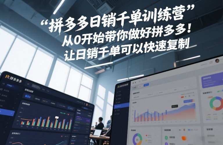 拼多多日销千单训练营,从0开始带你做好拼多多,让日销千单可以快速复制(更新26年5月)-热点1站 - 热点知汇专注网赚项目资源知识聚汇