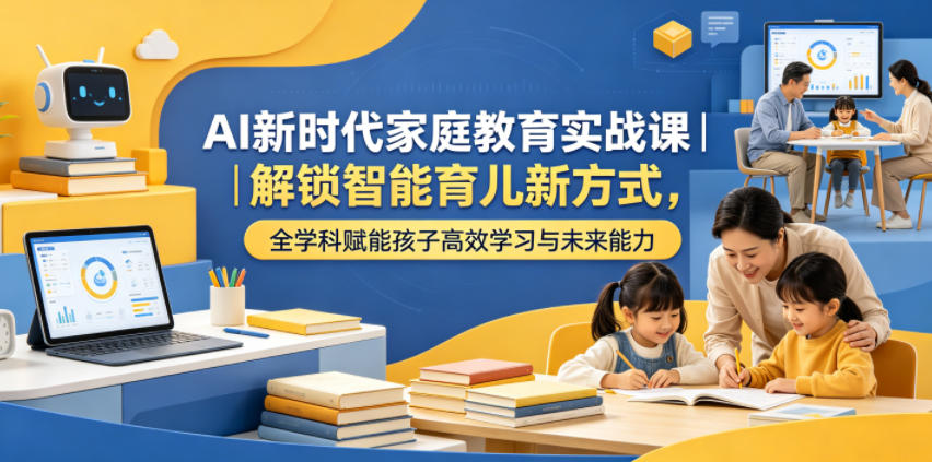 AI新时代家庭教育实战课|解锁智能育儿新方式,全学科赋能孩子高效学习与未来能力-热点1站 - 热点知汇专注网赚项目资源知识聚汇
