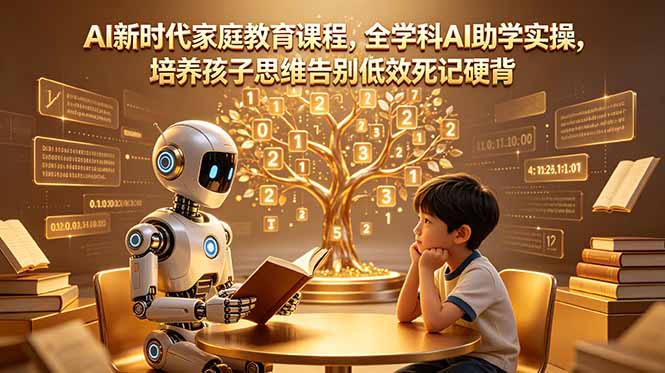 AI新时代家庭教育课程,全学科AI助学实操,培养孩子思维告别低效死记硬背-热点1站 - 热点知汇专注网赚项目资源知识聚汇