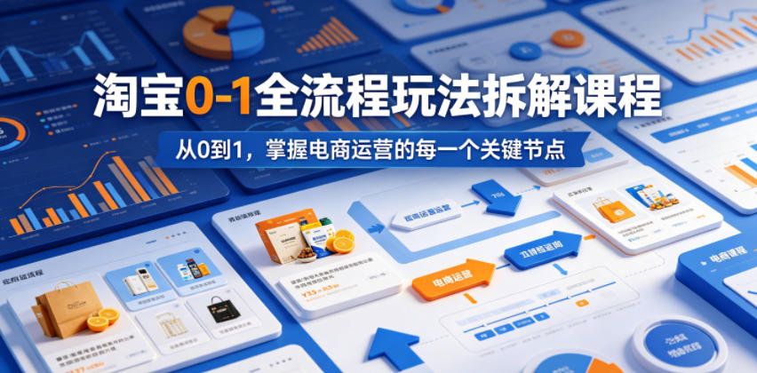 淘宝0-1全流程玩法拆解课程,从0到1,掌握电商运营的每一个关键节点-热点1站 - 热点知汇专注网赚项目资源知识聚汇