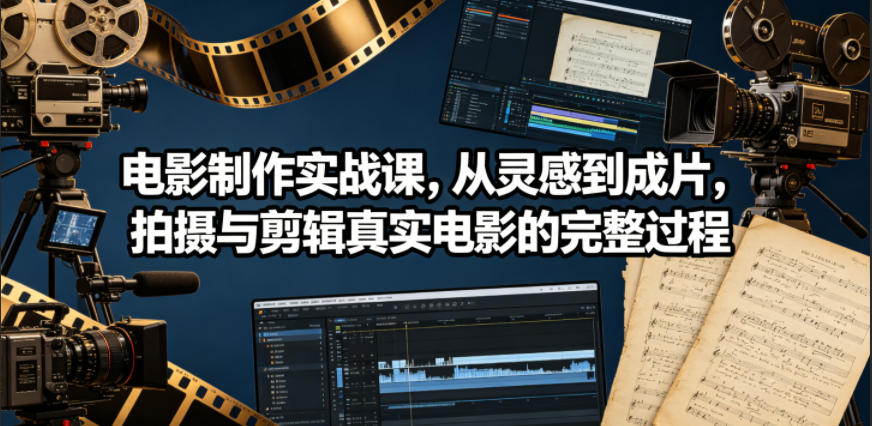 电影制作实战课,从灵感到成片,拍摄与剪辑真实电影的完整过程【原创双语字幕】-热点1站 - 热点知汇专注网赚项目资源知识聚汇