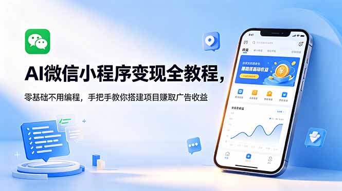 AI微信小程序变现全教程,零基础不用编程,手把手教你搭建项目赚取广告收益-热点1站 - 热点知汇专注网赚项目资源知识聚汇