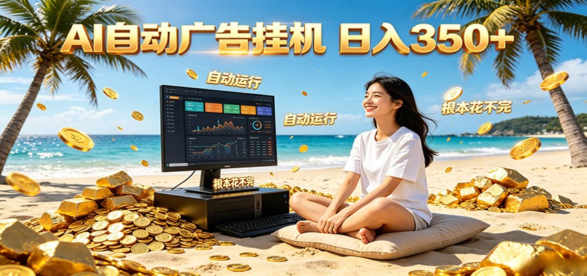 AI自动广告挂机 日入350+ 真正做到躺赚式变现,根本花不完!-热点1站 - 热点知汇专注网赚项目资源知识聚汇