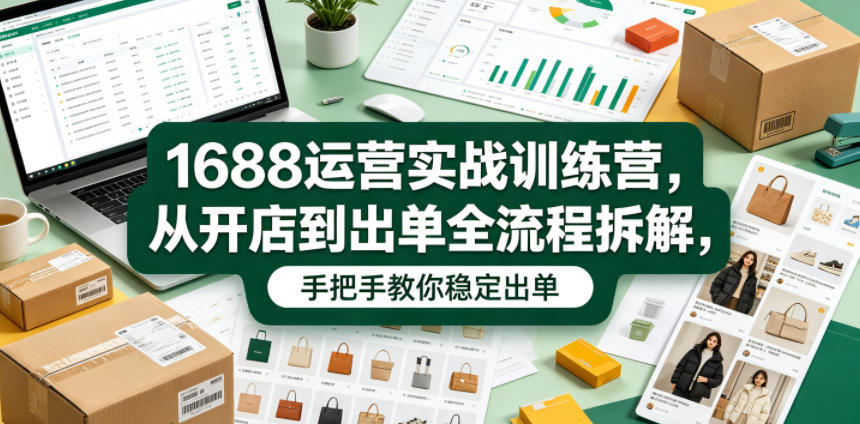 1688运营实战训练营,从开店到出单全流程拆解,手把手教你稳定出单-热点1站 - 热点知汇专注网赚项目资源知识聚汇